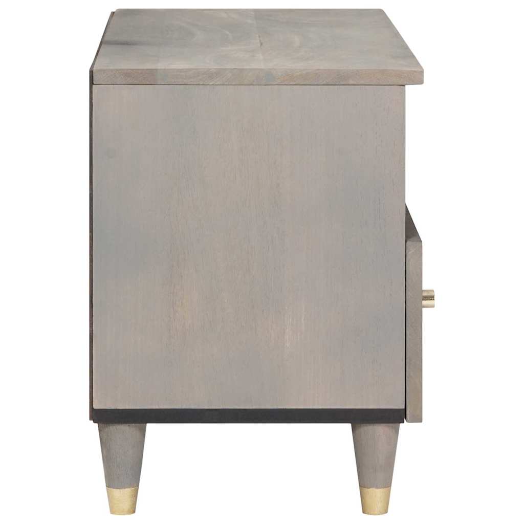 Mueble de TV Gris 70 x 33 x 46 cm Madera de mango maciza