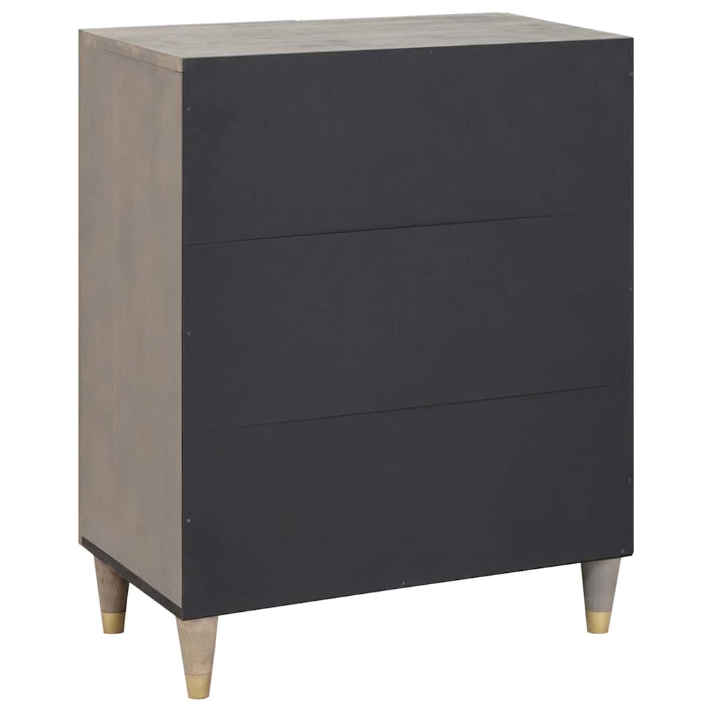 Aparador Gris y dorado 60 x 33 x 75 cm Madera de mango maciza