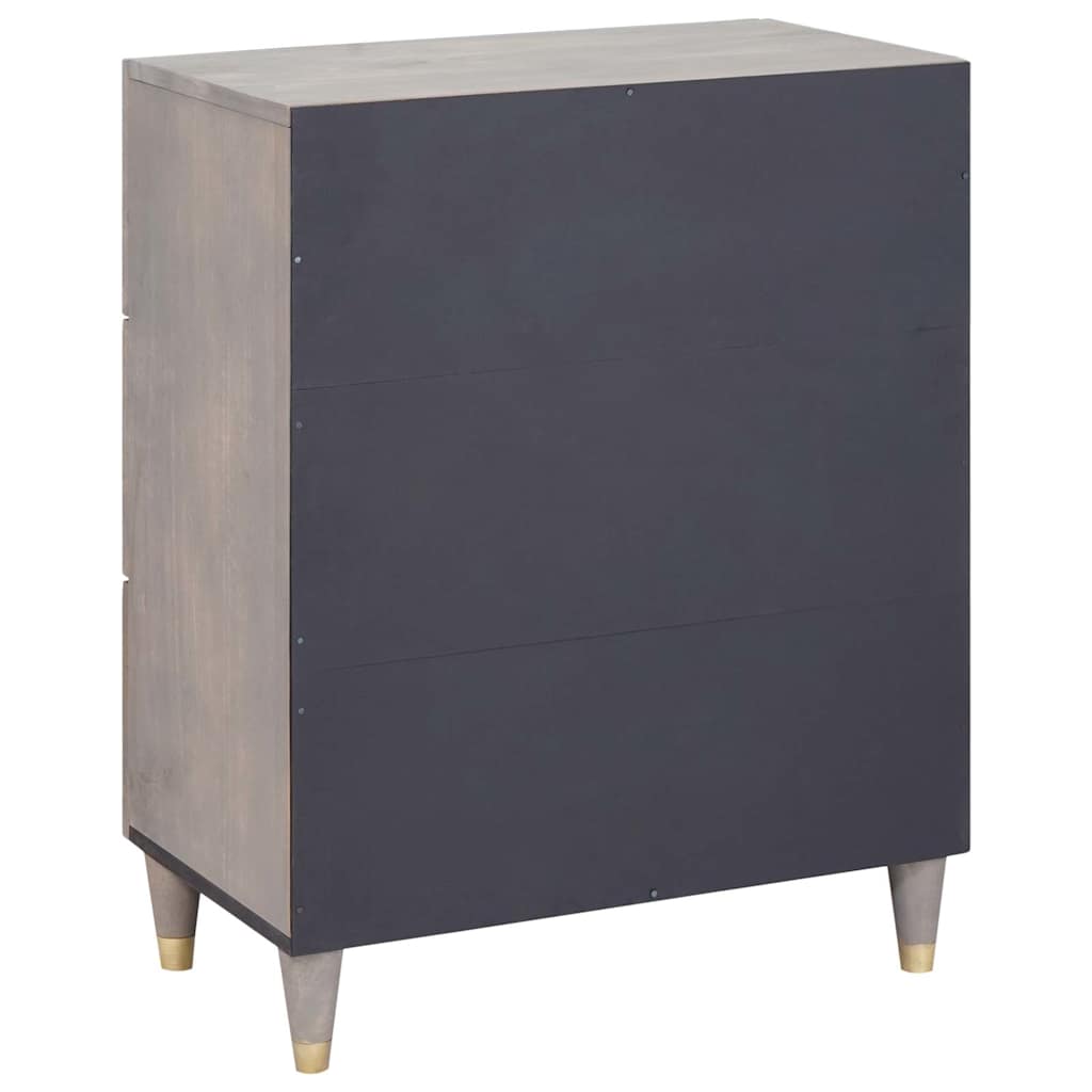 Aparador Gris y dorado 60 x 33 x 75 cm Madera de mango maciza