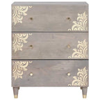 Aparador Gris y dorado 60 x 33 x 75 cm Madera de mango maciza