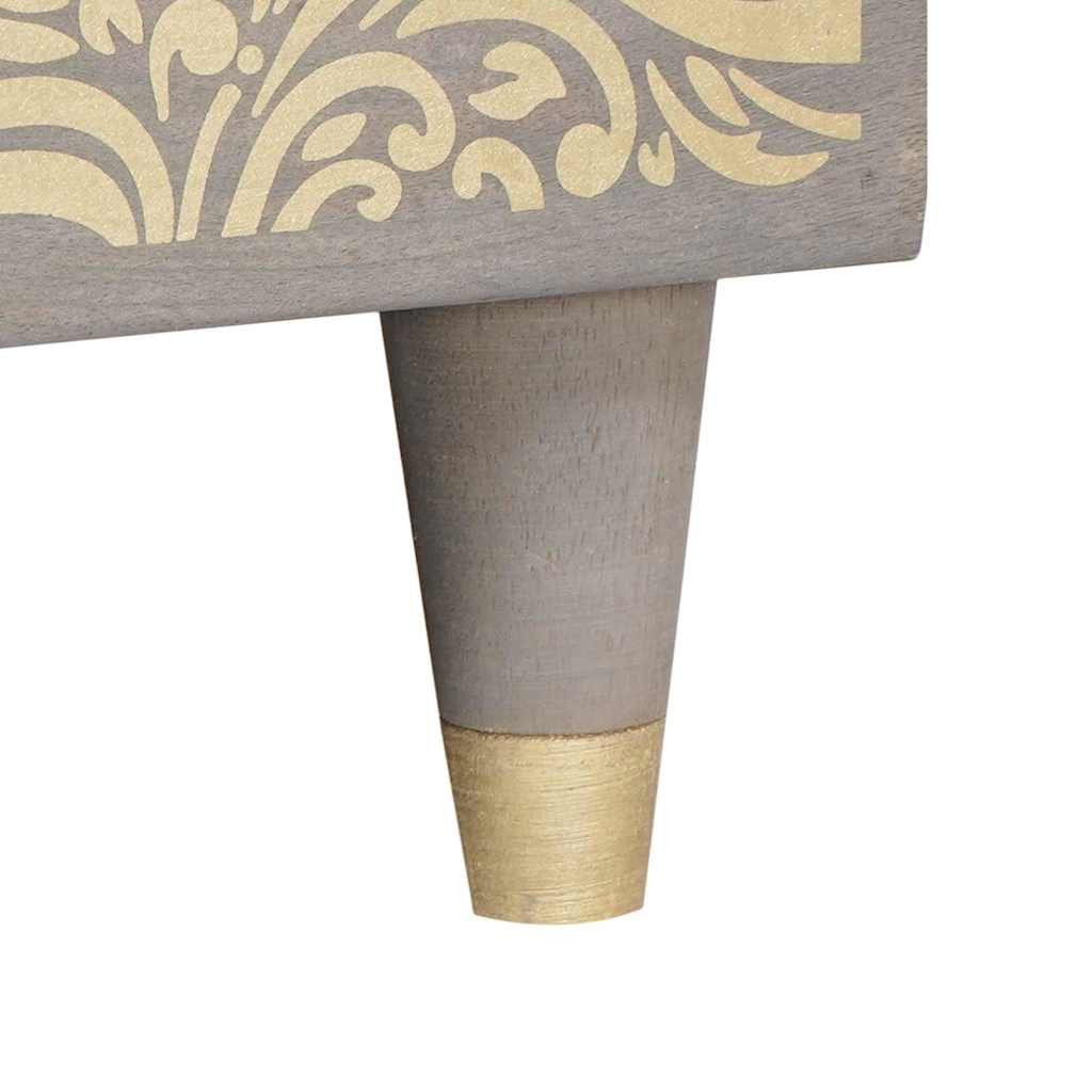 Mesa de Café Gris 80 x 50 x 40 cm Madera de mango maciza