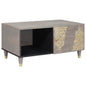 Mesa de Café Gris 80 x 50 x 40 cm Madera de mango maciza