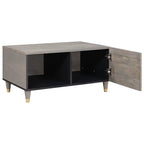 Mesa de Café Gris 80 x 50 x 40 cm Madera de mango maciza