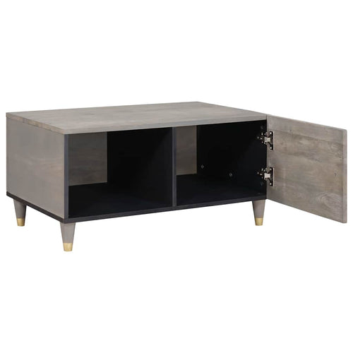 Mesa de Café Gris 80 x 50 x 40 cm Madera de mango maciza
