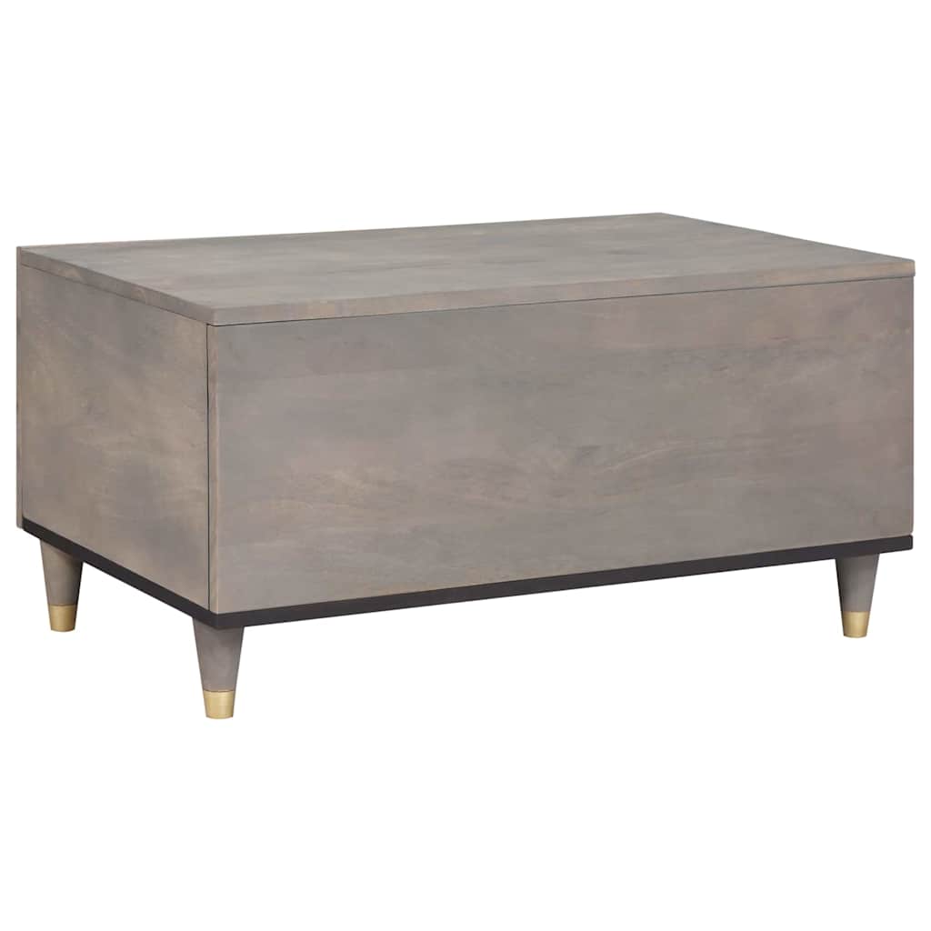Mesa de Café Gris 80 x 50 x 40 cm Madera de mango maciza