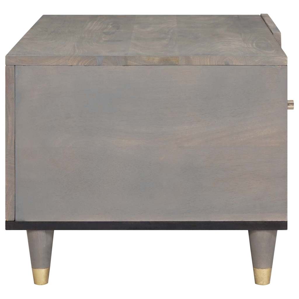 Mesa de Café Gris 80 x 50 x 40 cm Madera de mango maciza