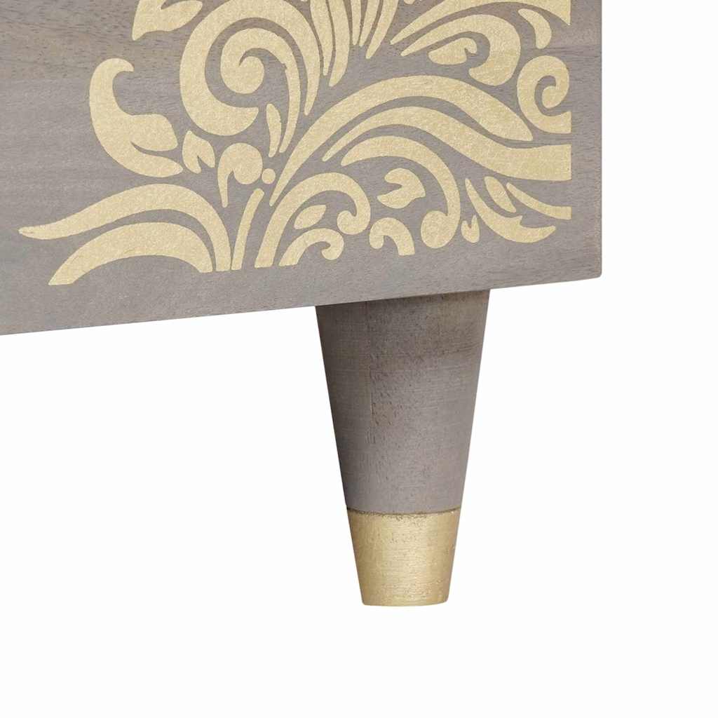 Mesa de Café Gris 80 x 50 x 40 cm Madera de mango maciza