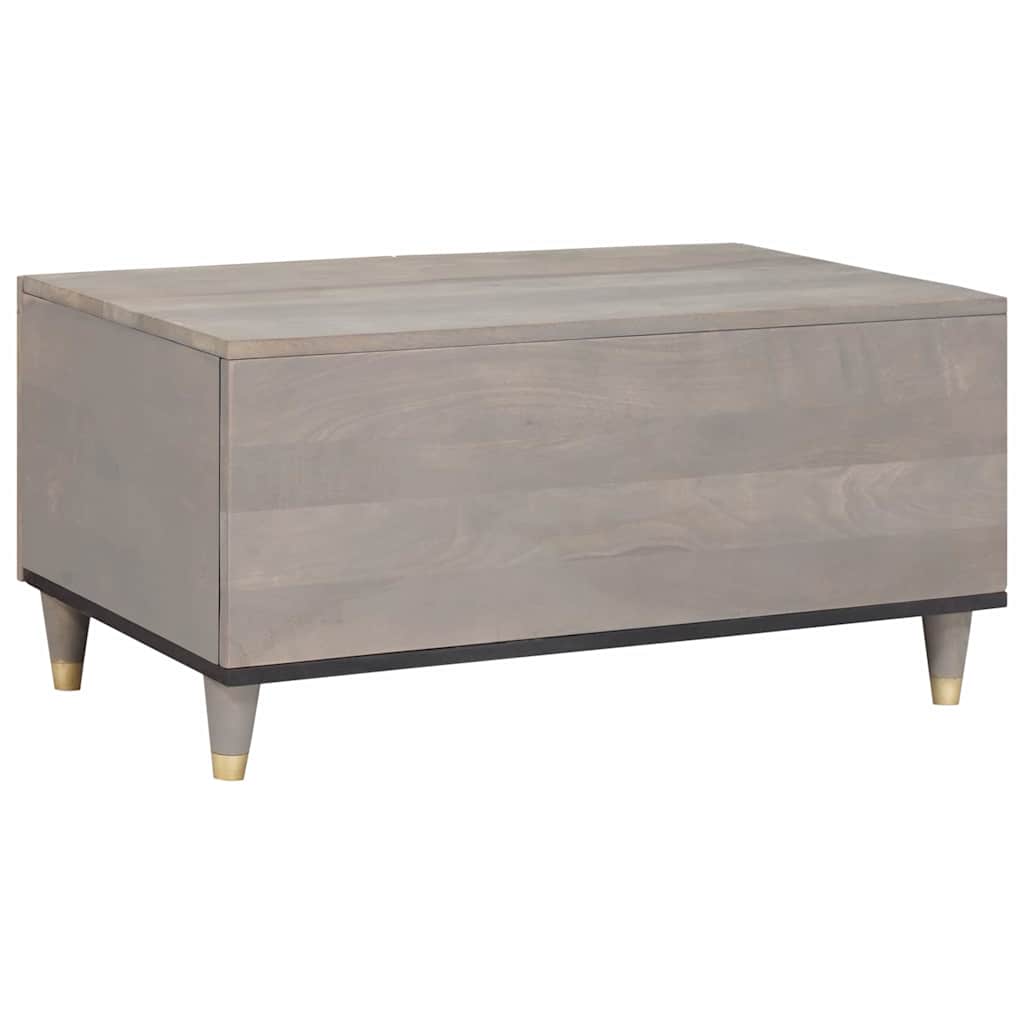 Mesa de Café Gris 80 x 50 x 40 cm Madera de mango maciza