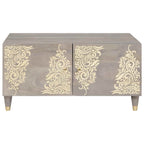 Mesa de Café Gris 80 x 50 x 40 cm Madera de mango maciza