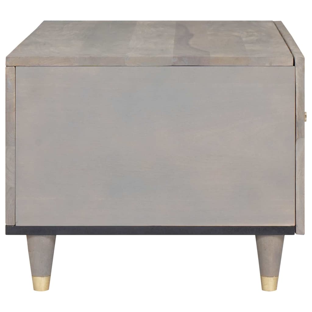 Mesa de Café Gris 80 x 50 x 40 cm Madera de mango maciza