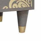 Armario de Noche Gris 40 x 33 x 46 cm Madera de mango maciza