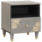 Armario de Noche Gris 40 x 33 x 46 cm Madera de mango maciza