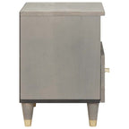 Armario de Noche Gris 40 x 33 x 46 cm Madera de mango maciza