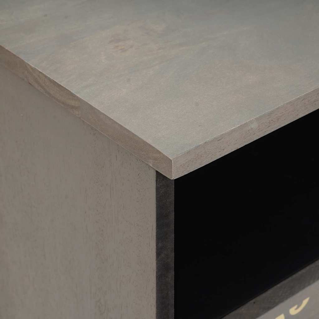 Armario de Noche con cajón 2 pcs Gris 40 x 33 x 46 cm