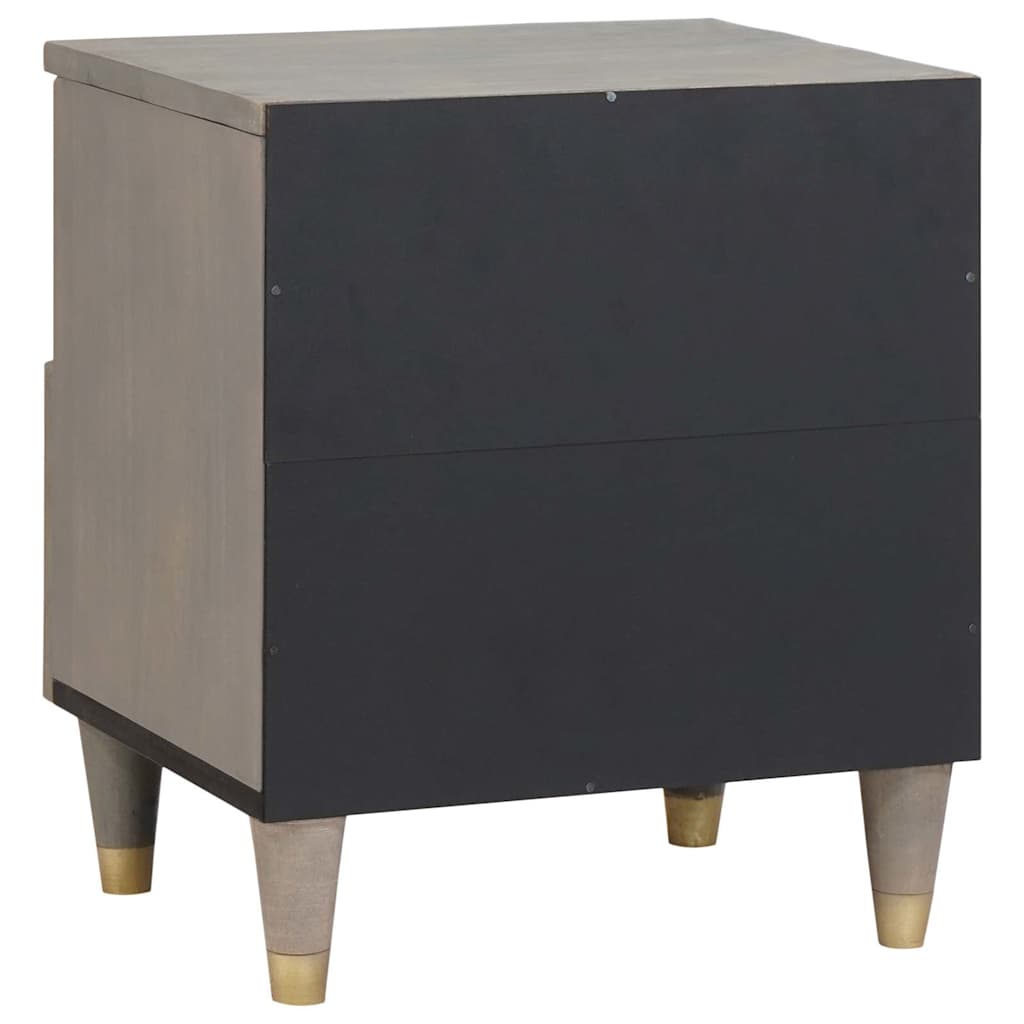 Armario de Noche con cajón 2 pcs Gris 40 x 33 x 46 cm