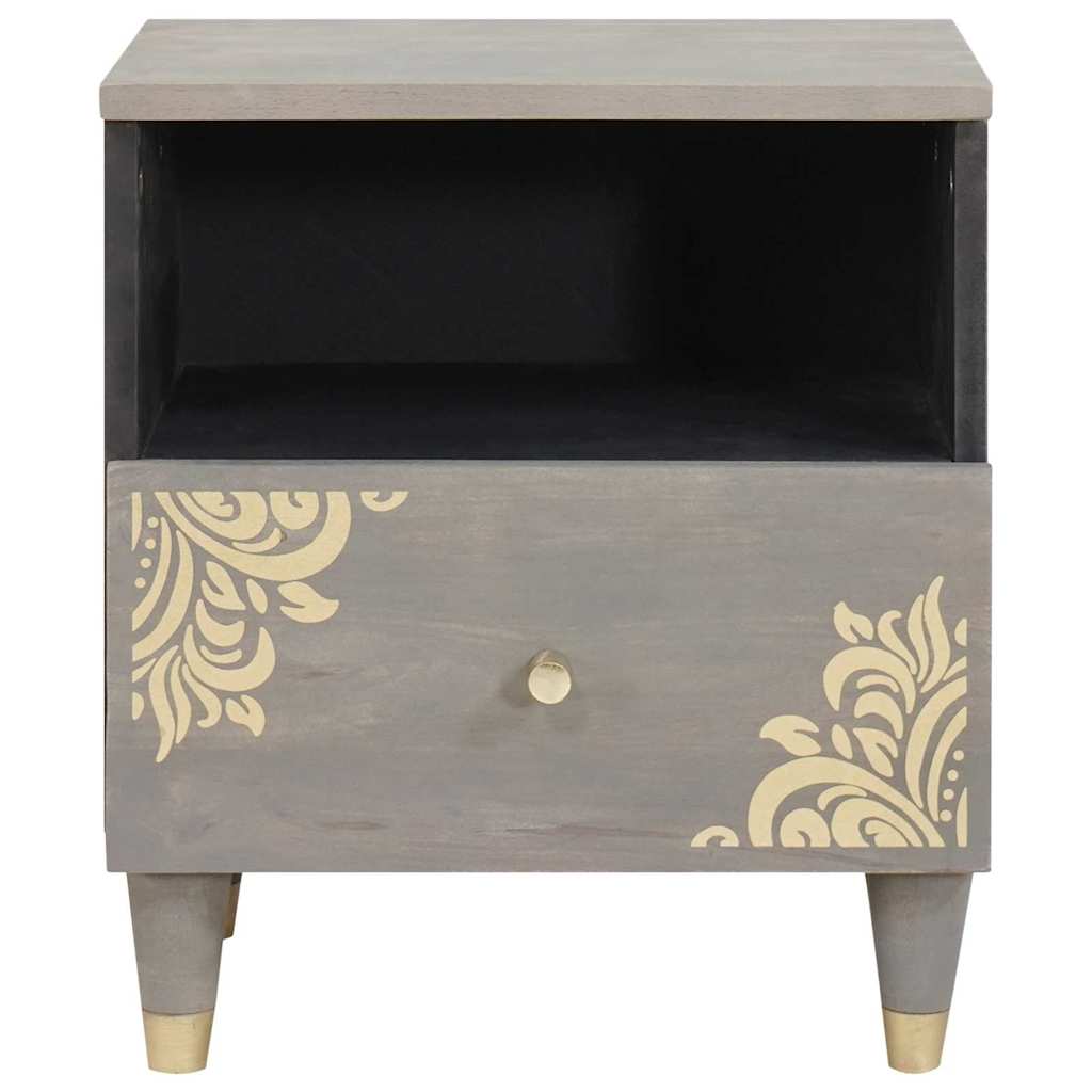 Armario de Noche con cajón 2 pcs Gris 40 x 33 x 46 cm