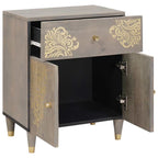 Cabinet de noche con puerta con cajón Gris 50 x 33 x 60 cm