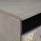 Mesa de Café Gris 80 x 54 x 40 cm Madera de mango maciza