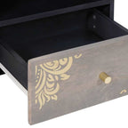Mesa de Café Gris 80 x 54 x 40 cm Madera de mango maciza