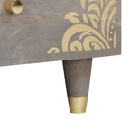 Mesa de Café Gris 80 x 54 x 40 cm Madera de mango maciza