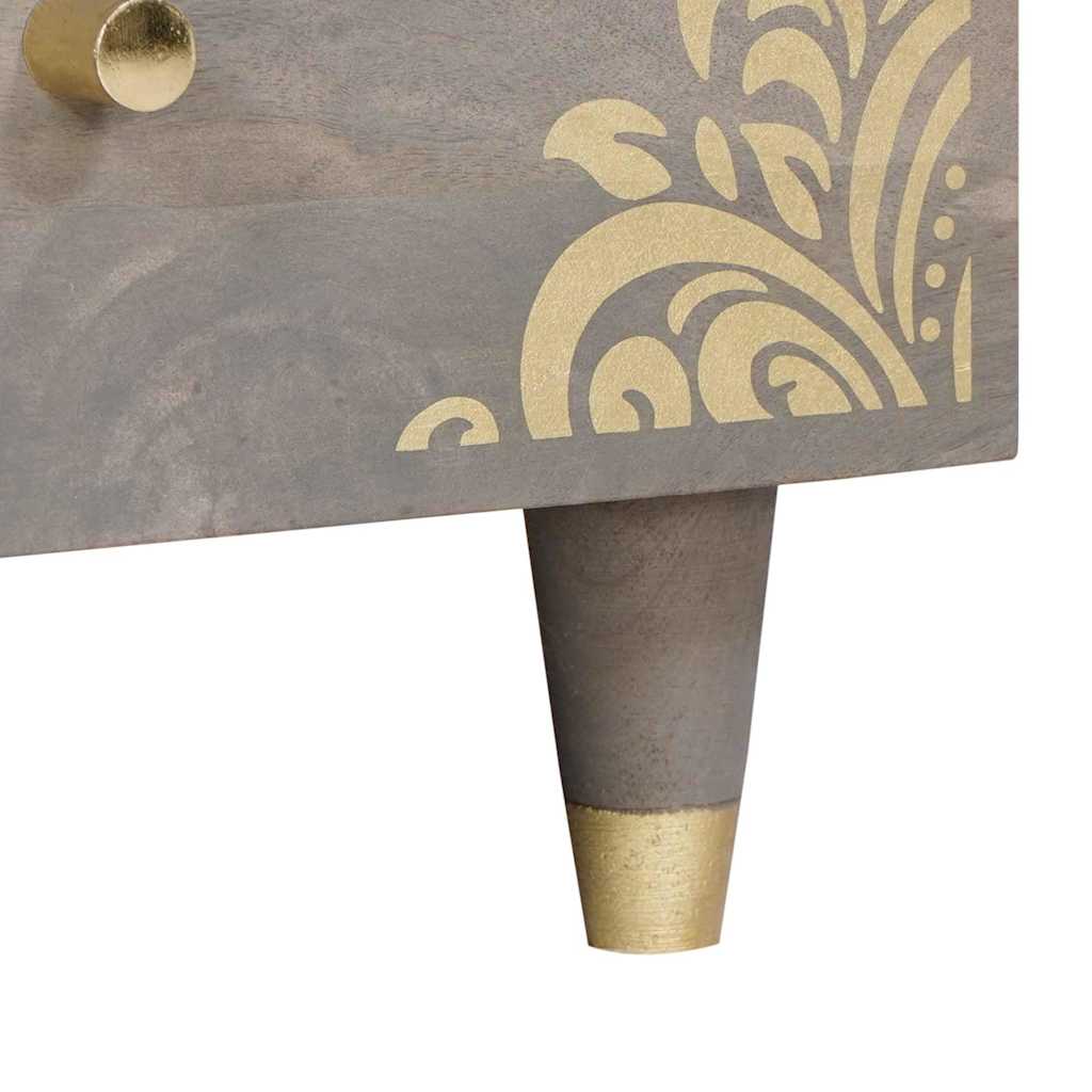 Mesa de Café Gris 80 x 54 x 40 cm Madera de mango maciza