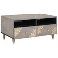 Mesa de Café Gris 80 x 54 x 40 cm Madera de mango maciza