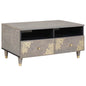 Mesa de Café Gris 80 x 54 x 40 cm Madera de mango maciza