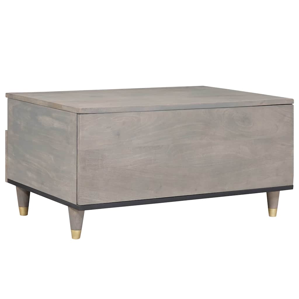 Mesa de Café Gris 80 x 54 x 40 cm Madera de mango maciza