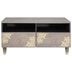 Mesa de Café Gris 80 x 54 x 40 cm Madera de mango maciza