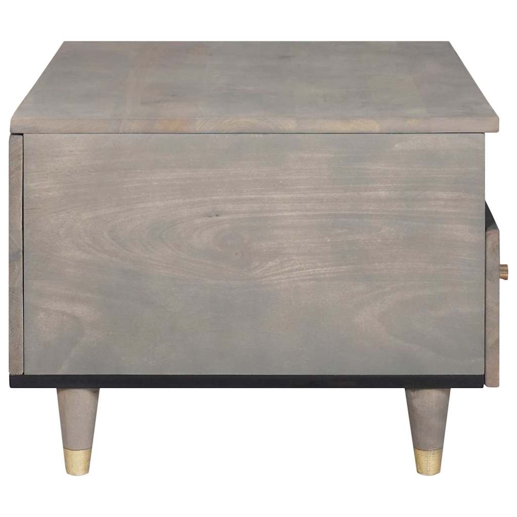 Mesa de Café Gris 80 x 54 x 40 cm Madera de mango maciza