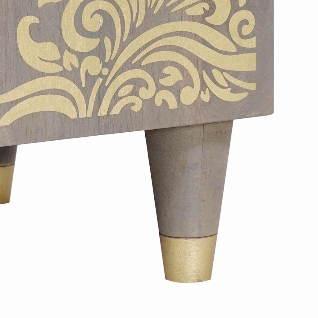 Mueble de TV Gris 80 x 33 x 46 cm Madera de mango maciza