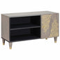 Mueble de TV Gris 80 x 33 x 46 cm Madera de mango maciza