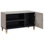 Mueble de TV Gris 80 x 33 x 46 cm Madera de mango maciza