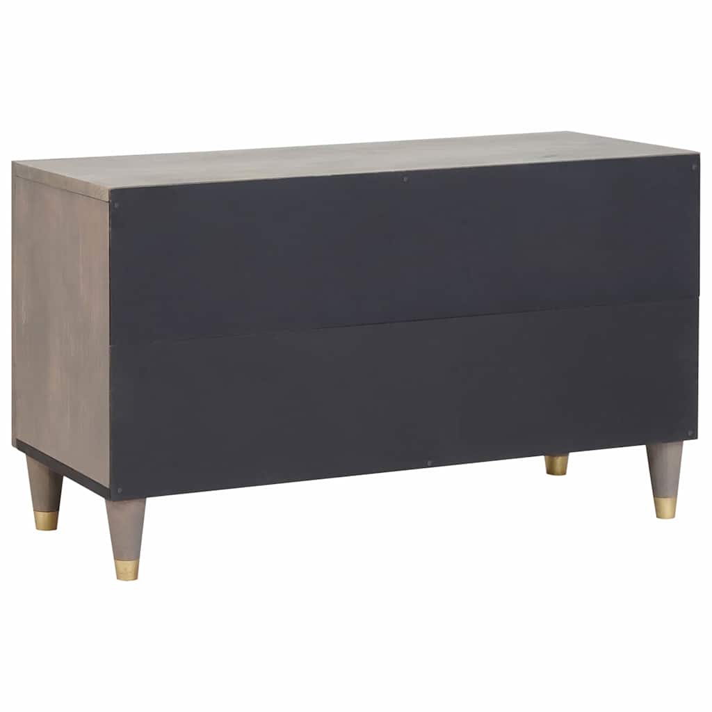 Mueble de TV Gris 80 x 33 x 46 cm Madera de mango maciza