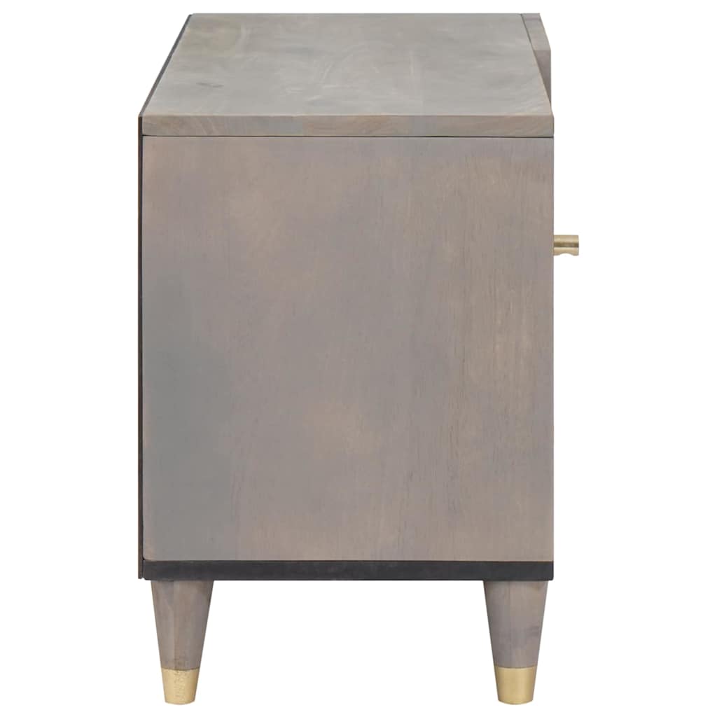 Mueble de TV Gris 80 x 33 x 46 cm Madera de mango maciza