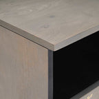 Mueble de TV Gris 80 x 33 x 46 cm Madera de mango maciza