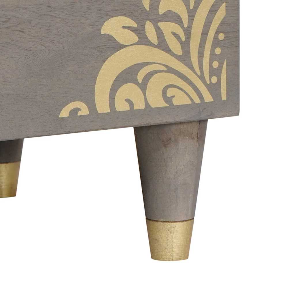 Mueble de TV Gris 80 x 33 x 46 cm Madera de mango maciza