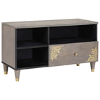 Mueble de TV Gris 80 x 33 x 46 cm Madera de mango maciza