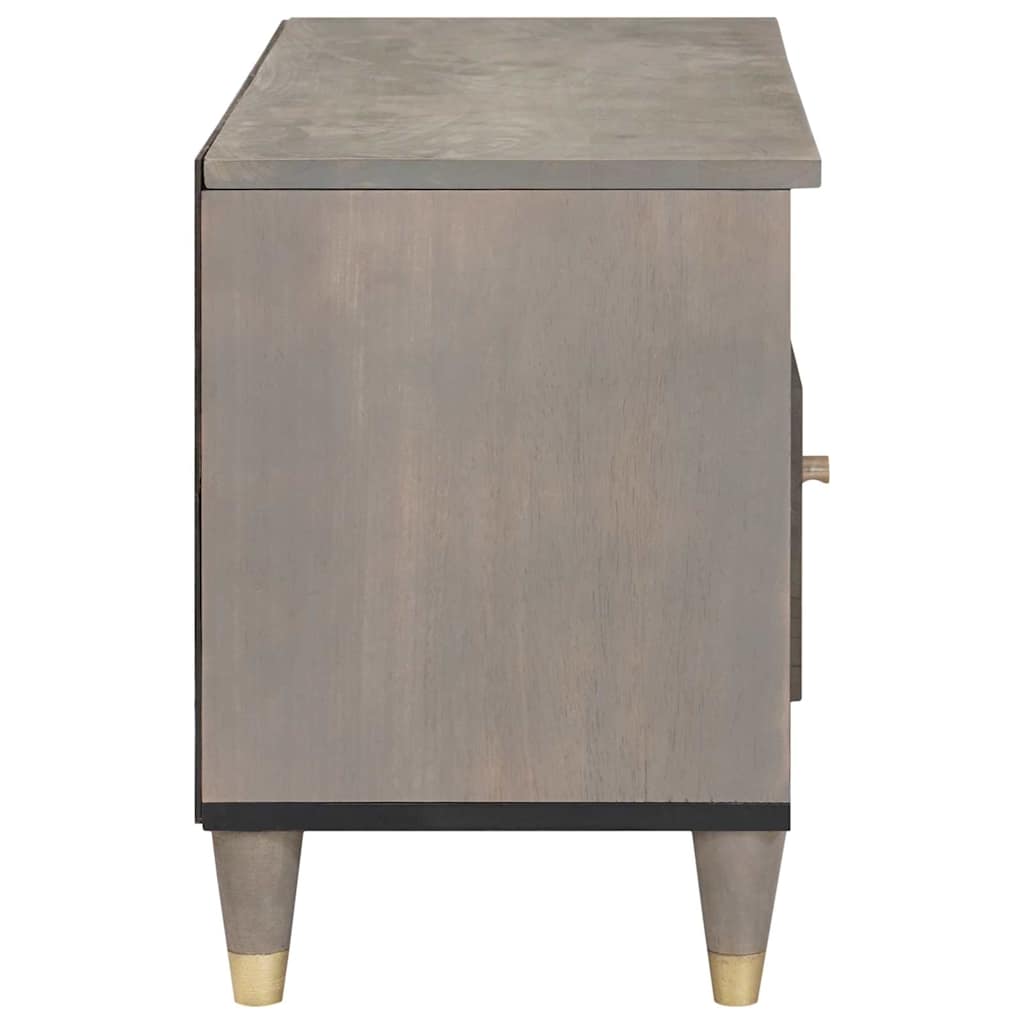 Mueble de TV Gris 80 x 33 x 46 cm Madera de mango maciza