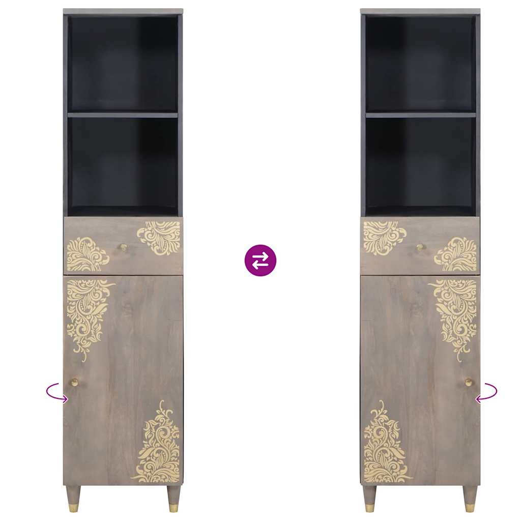 Mueble de Cuarto de Baño con cajón Gris 38 x 33 x 160 cm