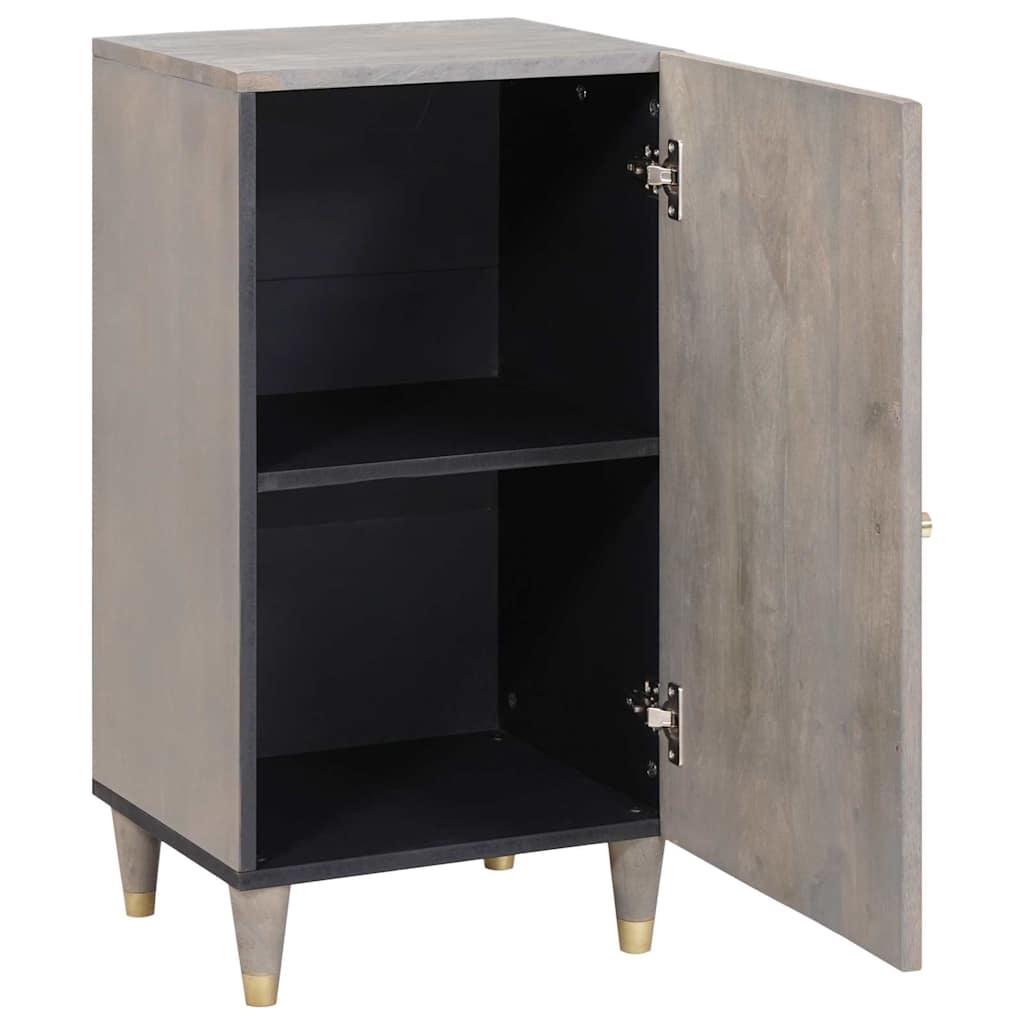 Aparador Gris y dorado 40 x 33 x 75 cm Madera de mango maciza