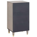 Aparador Gris y dorado 40 x 33 x 75 cm Madera de mango maciza