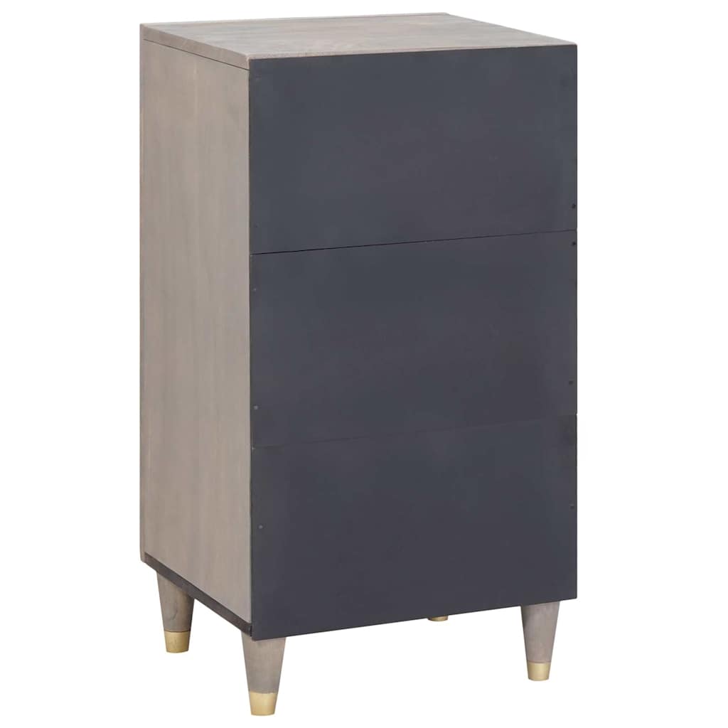 Aparador Gris y dorado 40 x 33 x 75 cm Madera de mango maciza
