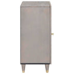 Aparador Gris y dorado 40 x 33 x 75 cm Madera de mango maciza