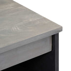 Aparador Gris y dorado 60 x 33 x 75 cm Madera de mango maciza