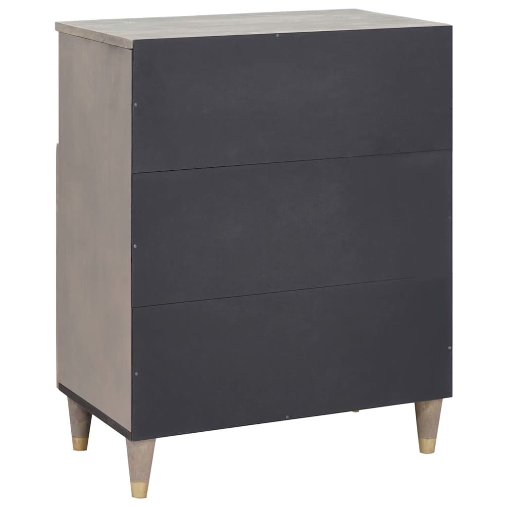 Aparador Gris y dorado 60 x 33 x 75 cm Madera de mango maciza