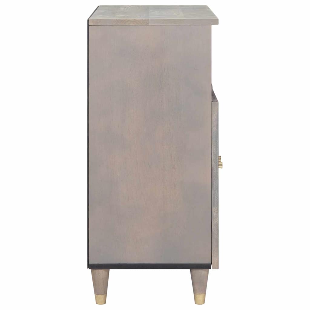 Aparador Gris y dorado 60 x 33 x 75 cm Madera de mango maciza