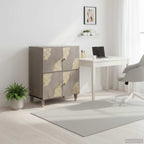 Aparador Gris y dorado 60 x 33 x 75 cm Madera de mango maciza