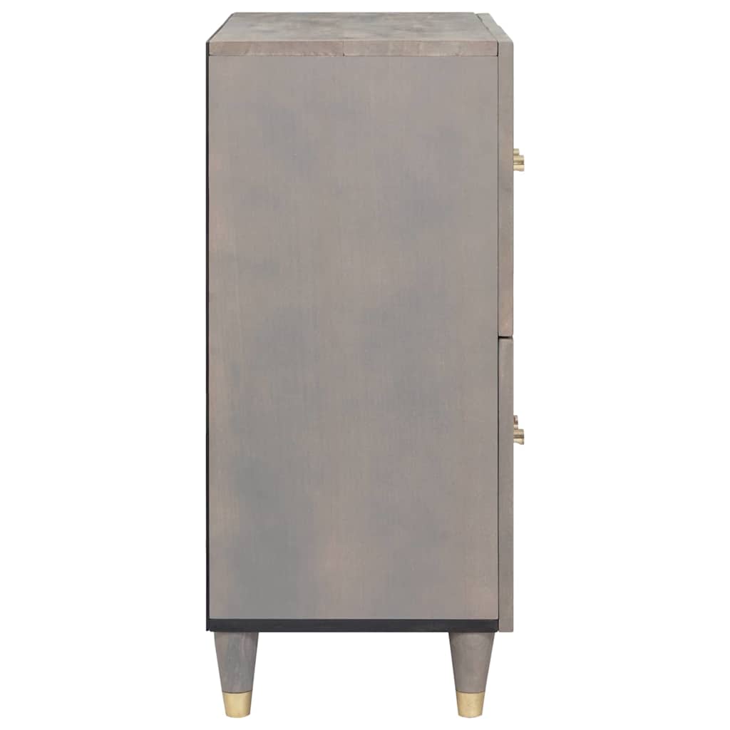 Aparador Gris y dorado 60 x 33 x 75 cm Madera de mango maciza