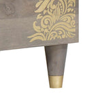 Aparador Gris y dorado 80 x 33 x 75 cm Madera de mango maciza